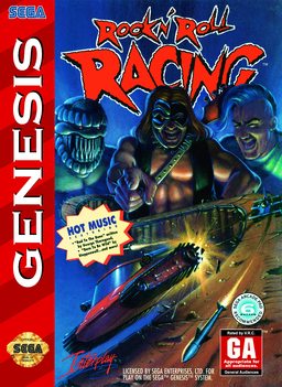 Rock 'n Roll Racing box art for Sega Genesis